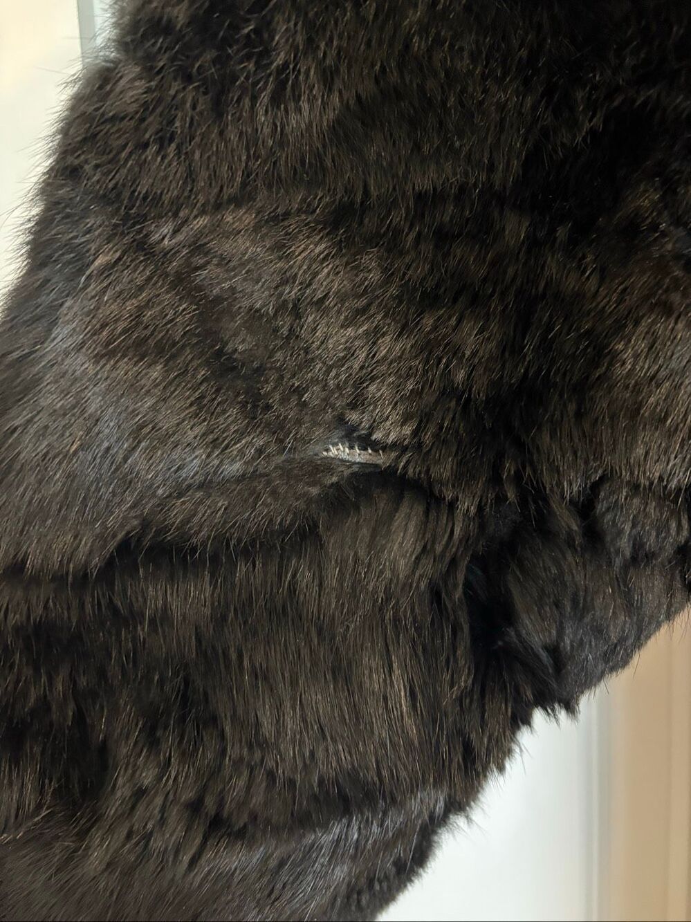 Vintage Genuine Rabbit Fur Coat Black Oversized Fits Like A Women’s XL 2X - Picture 9 of 16